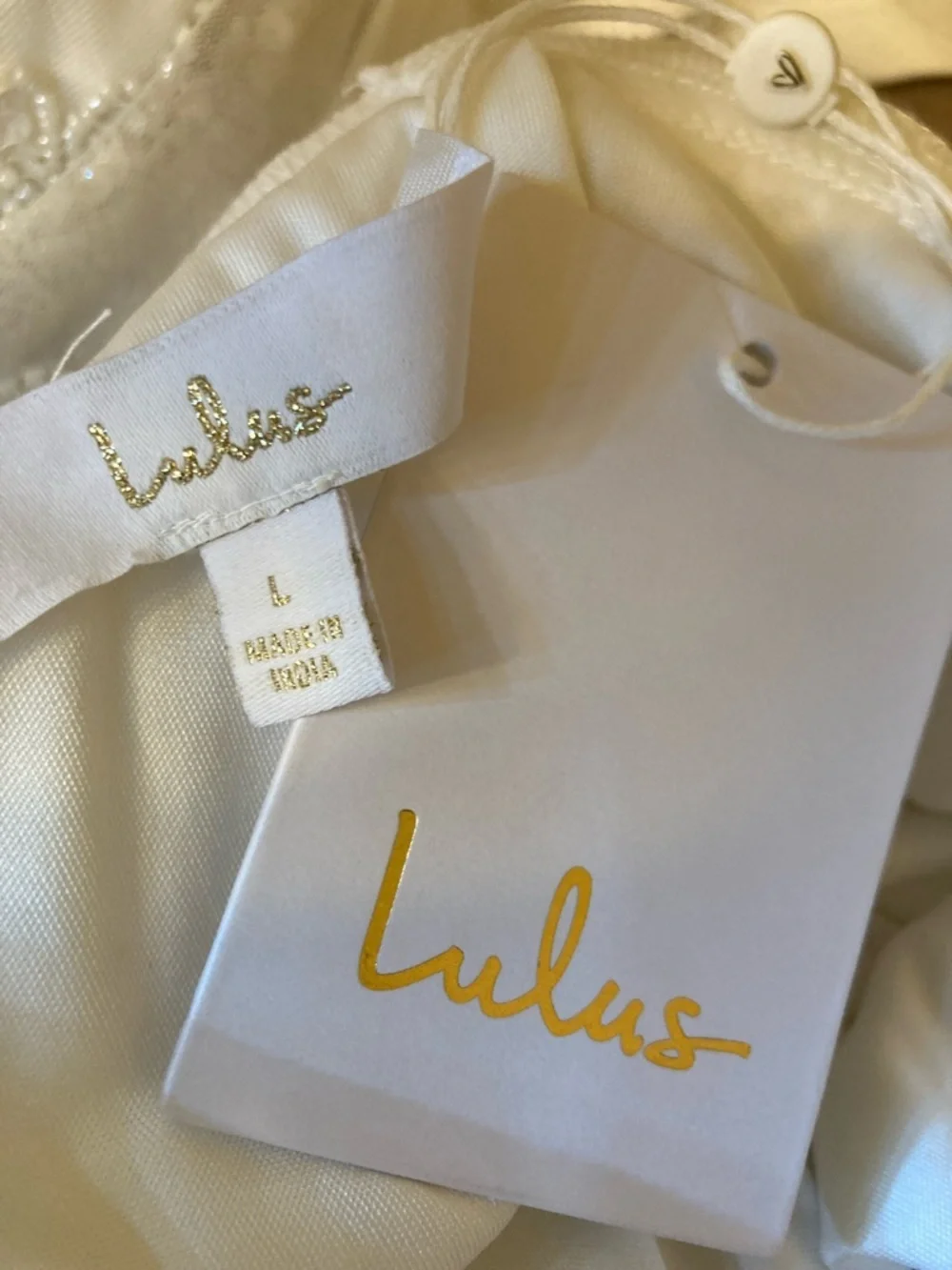NWT Lulu’s Momentous Love Beaded Bustier Mesh Mermaid Maxi Wedding Dress Large